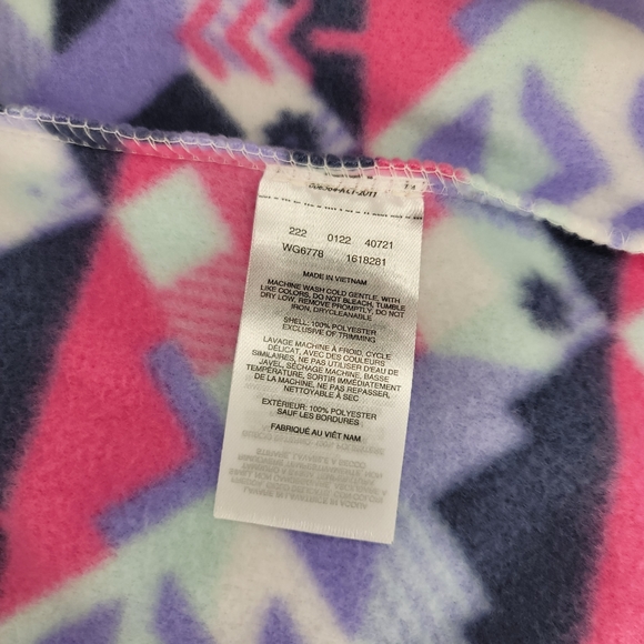 Columbia Benton Springs II Printed Fleece Jacket Youth XL Pink White Purple NWT - Picture 8 of 12